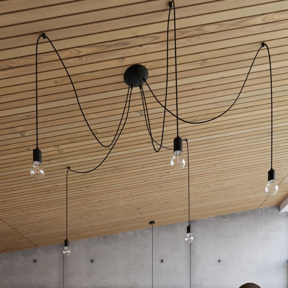 Sollux Lighting Suspension LED Edison 1 Noir, 220-240V, IP20, 50W max, Aluminium et Acier, CE RoHS