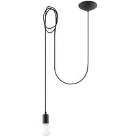 Sollux Lighting Suspension LED Edison 1 Noir, 220-240V, IP20, 50W max, Aluminium et Acier, CE RoHS
