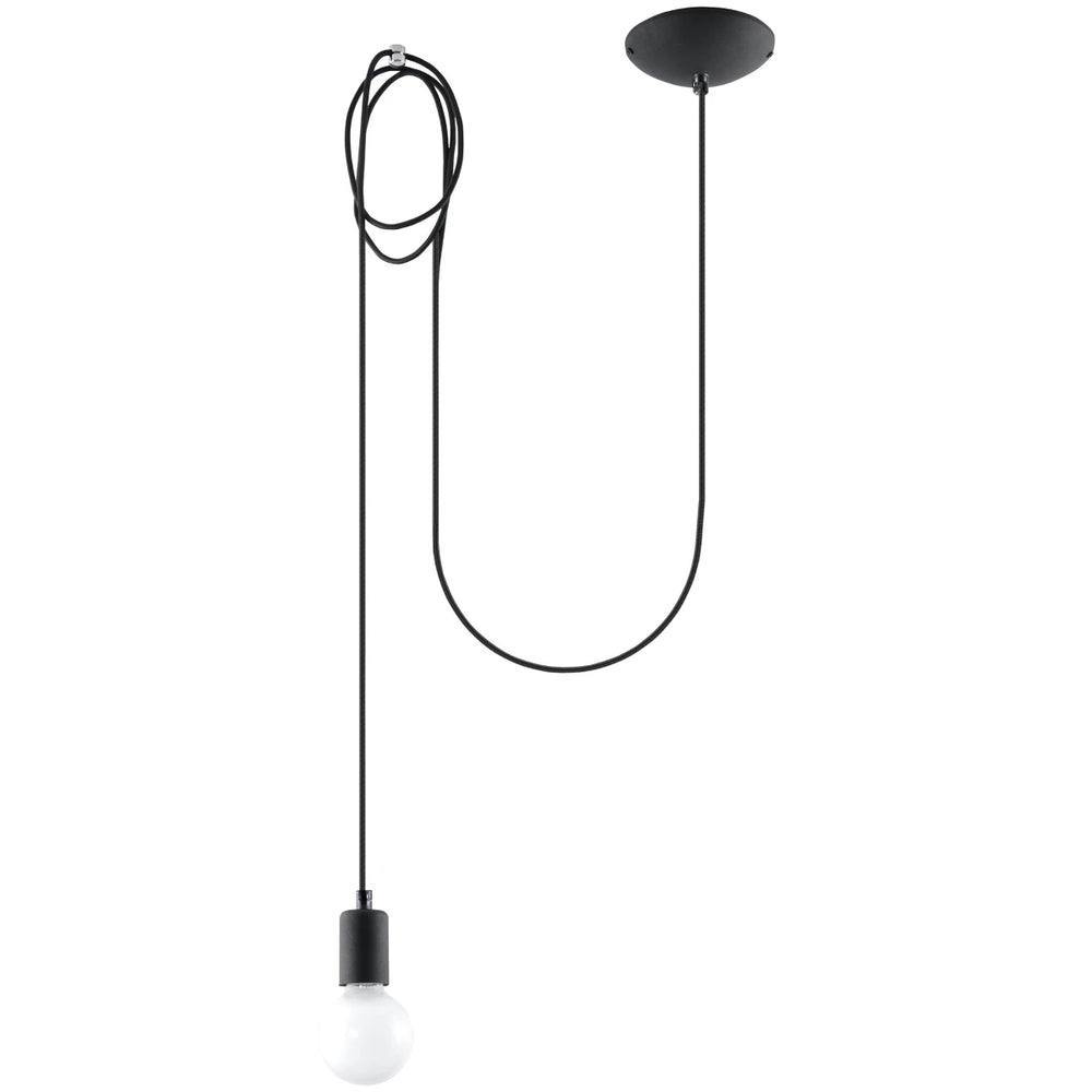 Sollux Lighting Suspension LED Edison 1 Noir, 220-240V, IP20, 50W max, Aluminium et Acier, CE RoHS