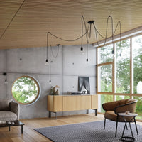 Sollux Lighting Suspension LED Edison 1 Noir, 220-240V, IP20, 50W max, Aluminium et Acier, CE RoHS