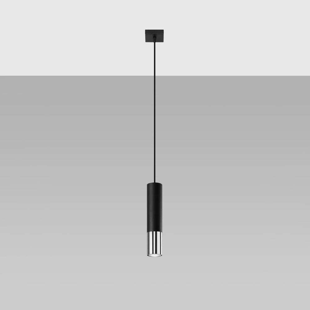 Sollux Lighting lampe suspendue LED Loopez Chrome Noir, 1x GU10, IP20, 220-240V, Aluminium