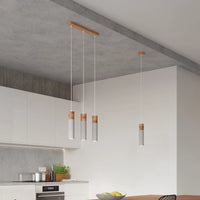 Sollux Lighting LED hanglamp ZANE met 3 x GU10 fittingen, Beton Hout afwerking, IP20, CE RoHS gecertificeerd