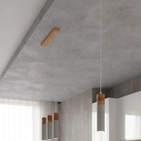 Suspension LED Sollux Lighting ZANE avec 3 douilles GU10, finition béton bois, IP20, certifiée CE RoHS