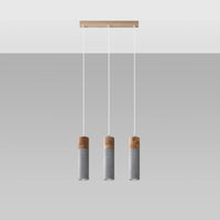 Suspension LED Sollux Lighting ZANE avec 3 douilles GU10, finition béton bois, IP20, certifiée CE RoHS