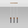 Suspension LED Sollux Lighting ZANE avec 3 douilles GU10, finition béton bois, IP20, certifiée CE RoHS