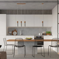 Sollux Lighting LED hanglamp ZANE met 3 x GU10 fittingen, Beton Hout afwerking, IP20, CE RoHS gecertificeerd