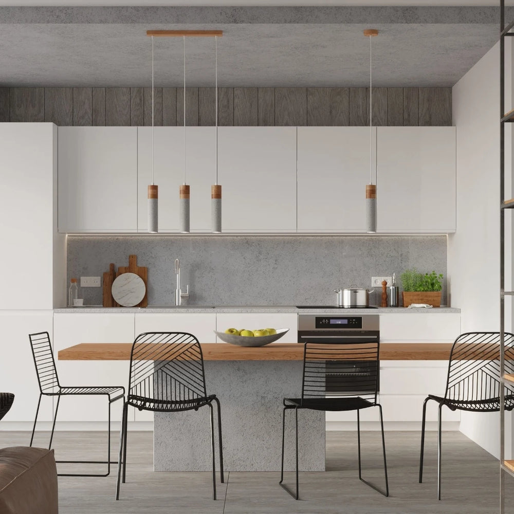 Sollux Lighting LED hanglamp ZANE met 3 x GU10 fittingen, Beton Hout afwerking, IP20, CE RoHS gecertificeerd