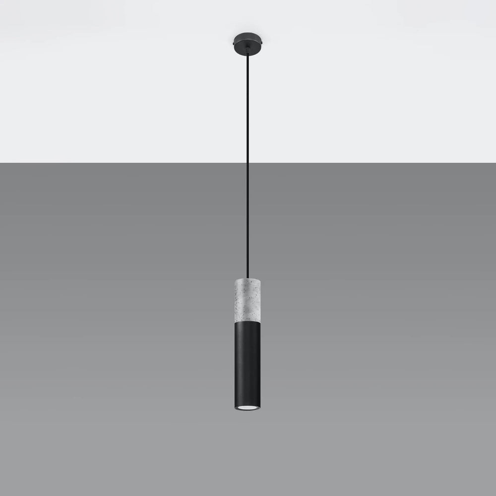 Sollux Lighting Suspension LED Borgio Béton Noir, 1x GU10, IP20, 220-240V, CE RoHS