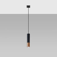 Suspension LED Sollux Lighting LOOPEZ Noir Cuivre, 1xGU10, Douille E27, IP20, Aluminium, 220-240V