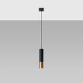 Suspension LED Sollux Lighting LOOPEZ Noir Cuivre, 1xGU10, Douille E27, IP20, Aluminium, 220-240V