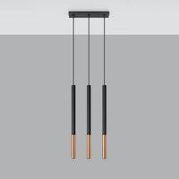 Sollux Lighting Suspension LED MOZAICA Noir Cuivre, 3xG9, 220-240V, IP20, Aluminium, CE RoHS