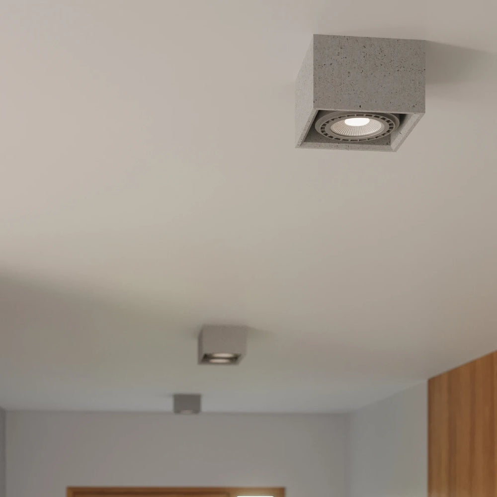 Sollux Lighting Spot plafonnier LED QUATRO GU10 AR111, 220-240V, IP20, aluminium, Gris, sans ampoule LED