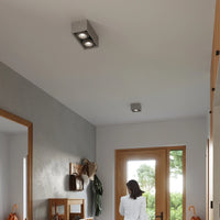 Sollux Lighting Spot plafonnier LED QUATRO GU10 AR111, 220-240V, IP20, aluminium, Gris, sans ampoule LED