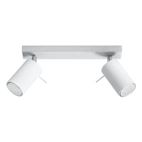Sollux Lighting Spot LED de plafond blanc RING, 2x douille GU10, IP20, aluminium or mat laiton, CE RoHS