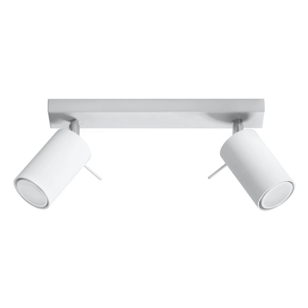 Sollux Lighting Spot LED de plafond blanc RING, 2x douille GU10, IP20, aluminium or mat laiton, CE RoHS