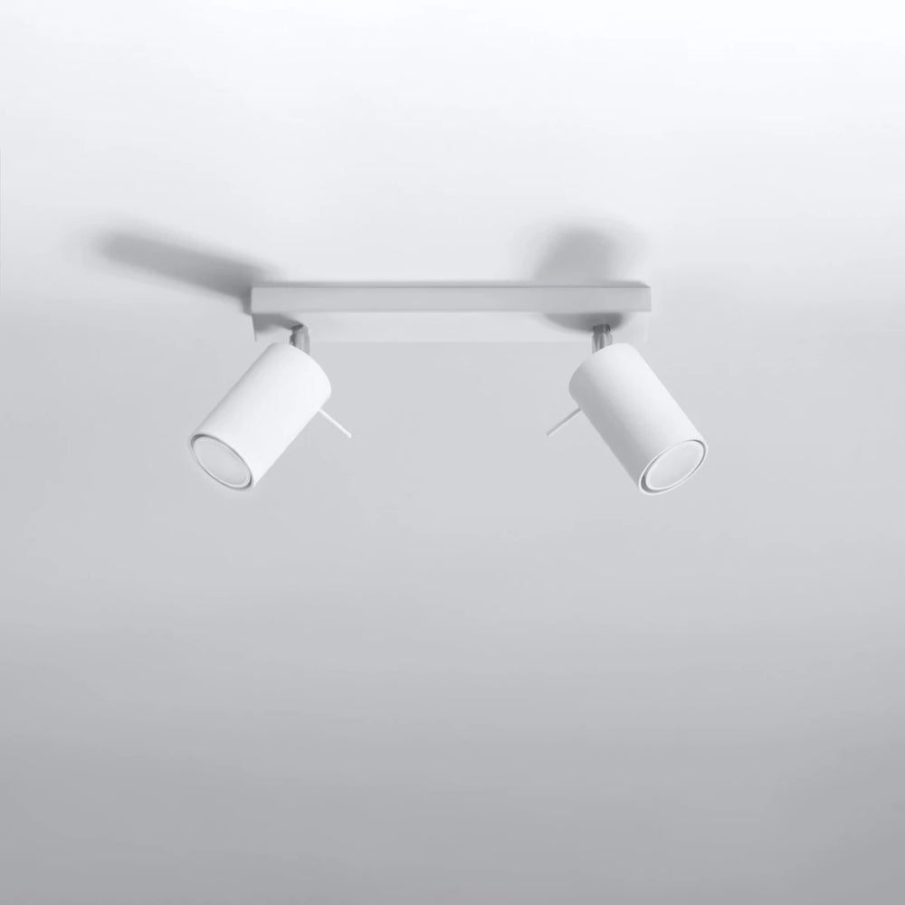 Sollux Lighting Spot LED de plafond blanc RING, 2x douille GU10, IP20, aluminium or mat laiton, CE RoHS