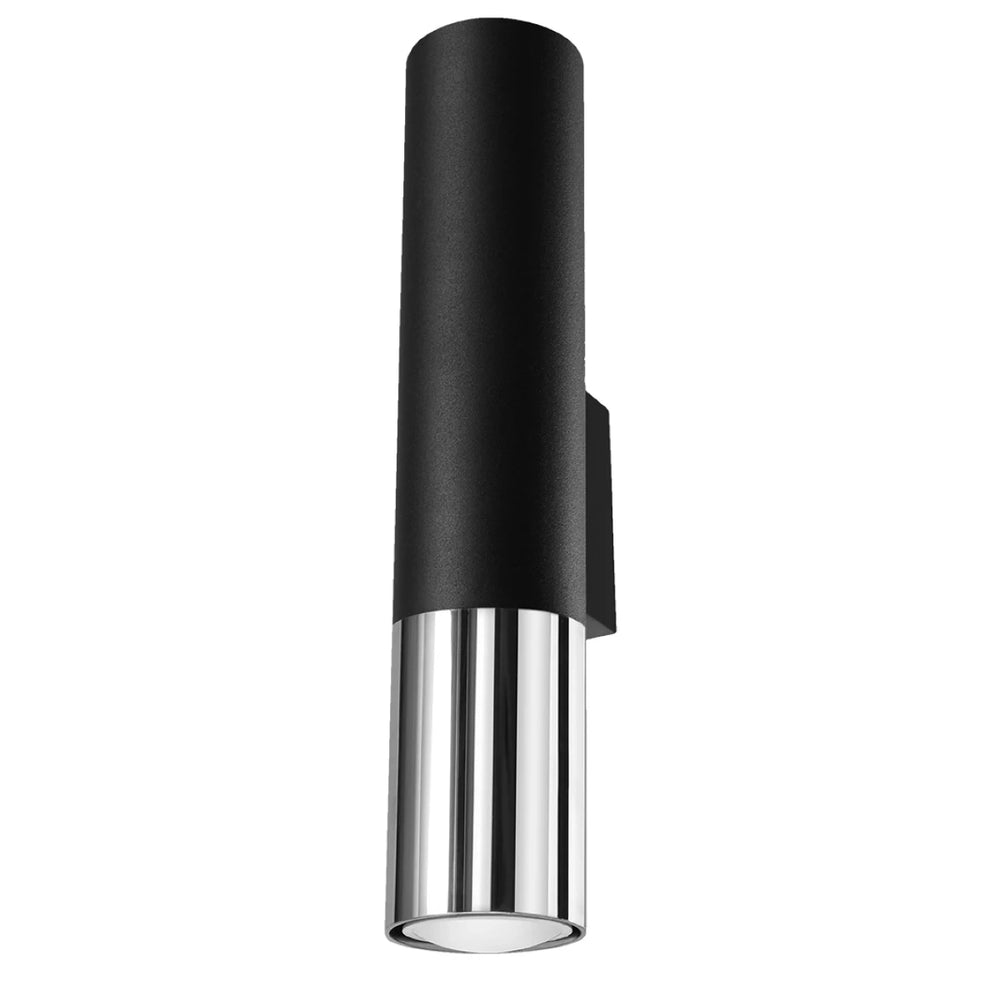Applique murale LED Sollux Lighting LOOPEZ Chrome Noir, culot GU10, IP20, 220-240V, Aluminium, CE RoHS