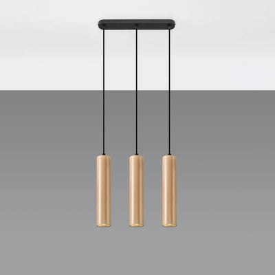 Sollux Lighting LINO 3 hanglamp, LED compatibel, IP20, 220-240V, Aluminium Mat Goud afwerking