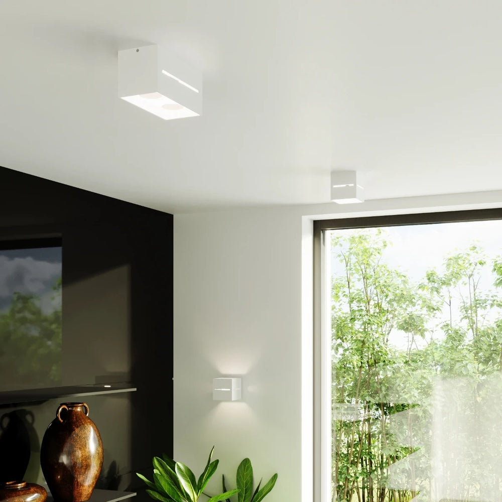 Applique murale Sollux Lighting LOBO MAXI Blanc, compatible LED 50W, IP20, Aluminium, certifiée CE RoHS