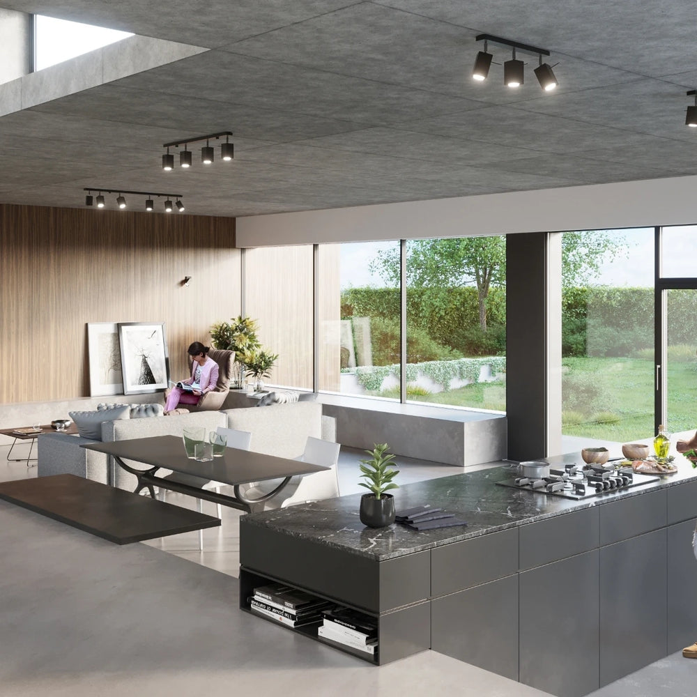 Sollux Lighting MERIDA LED plafondspot Zwart, 4xGU10, IP20, aluminium, CE RoHS, 220-240V