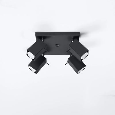 Sollux Lighting MERIDA projecteur LED de plafond Noir, 4xGU10, IP20, aluminium, CE RoHS, 220-240V