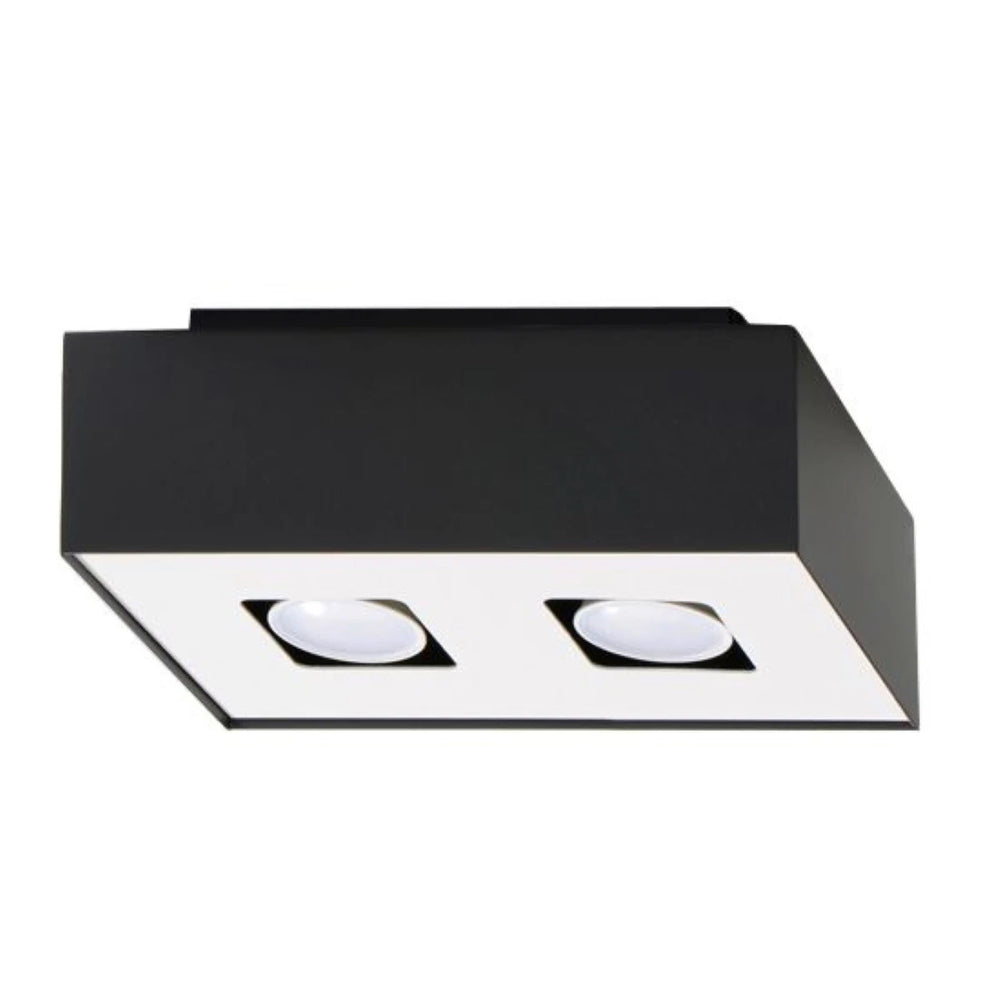 Spot encastré plafond LED Sollux Lighting MONO 2 Noir, IP20, Aluminium, 4x35W max, 220-240V, CE RoHS