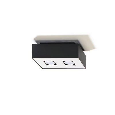 Sollux Lighting MONO 2 LED plafondspot Zwart, IP20, Aluminium, 4x35W max, 220-240V, CE RoHS