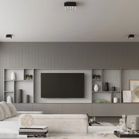 Spot LED plafonnier Sollux Lighting MONO 4 Noir, compatible LED, IP20, Aluminium, 220-240V, 4x35W max
