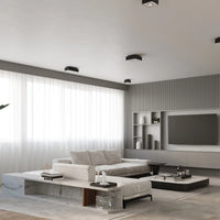 Spot LED plafonnier Sollux Lighting MONO 4 Noir, compatible LED, IP20, Aluminium, 220-240V, 4x35W max