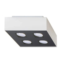 Spot plafonnier LED Sollux Lighting MONO 4, IP20, 220-240V, 4x35W max, finition aluminium or mat