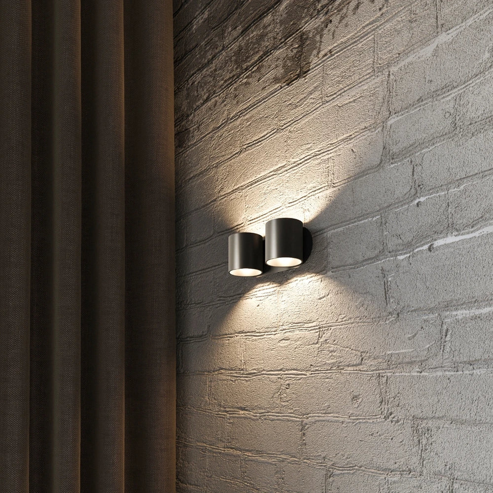 Applique murale Sollux Lighting ORBIS 2 Noire, compatible LED, IP20, Aluminium, 220-240V, max 50W, CE RoHS