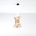 Sollux Lighting lampe suspendue ORIANA bois, compatible LED, 220-240V, IP20, finition Laiton doré mat