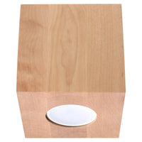 Spot encastré de plafond Sollux Lighting QUAD bois naturel, douille GU10, IP20, 230V, 100x100mm