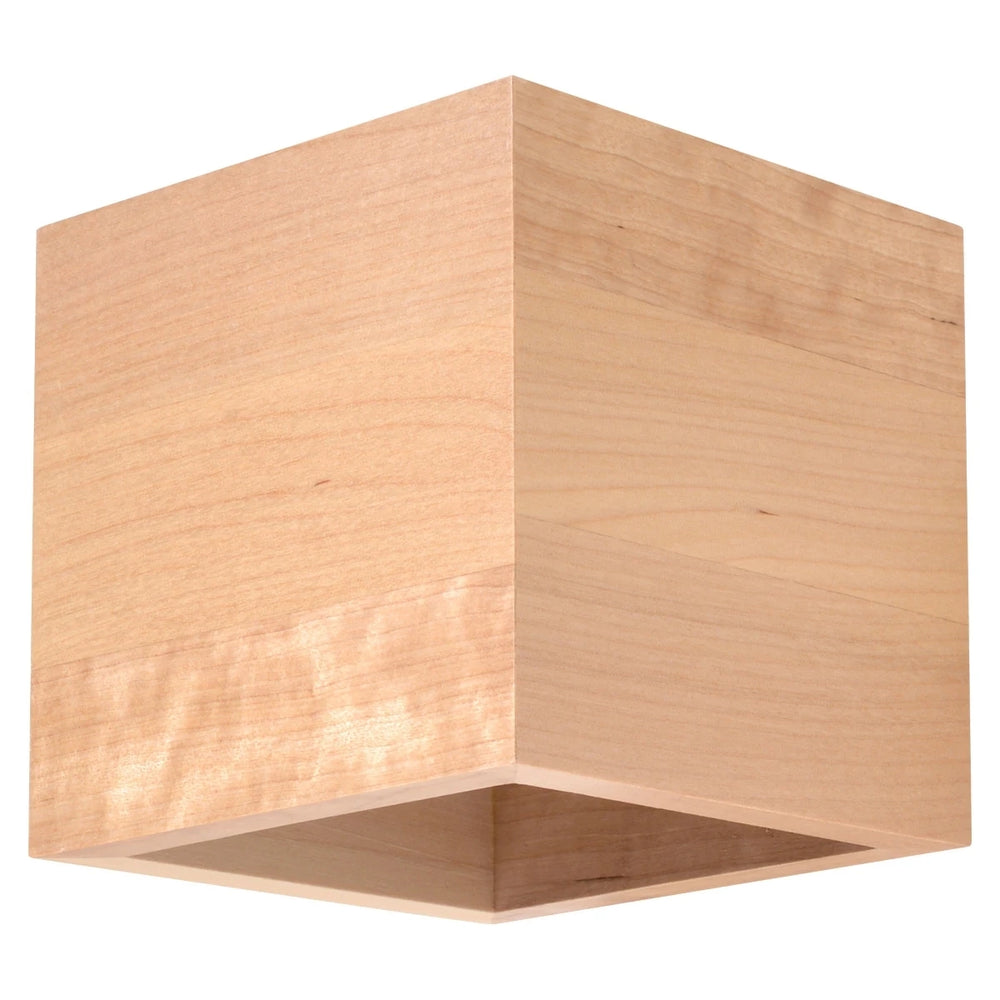 Applique murale Sollux Lighting QUAD bois naturel, compatible LED, IP20, 220-240V, CE RoHS, Finition Or Mat