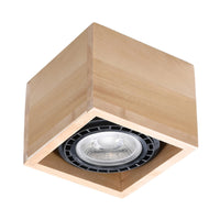 Spot encastré LED plafond Sollux Lighting QUATRO 1, bois naturel, IP20, 220-240V, 50W max, CE RoHS