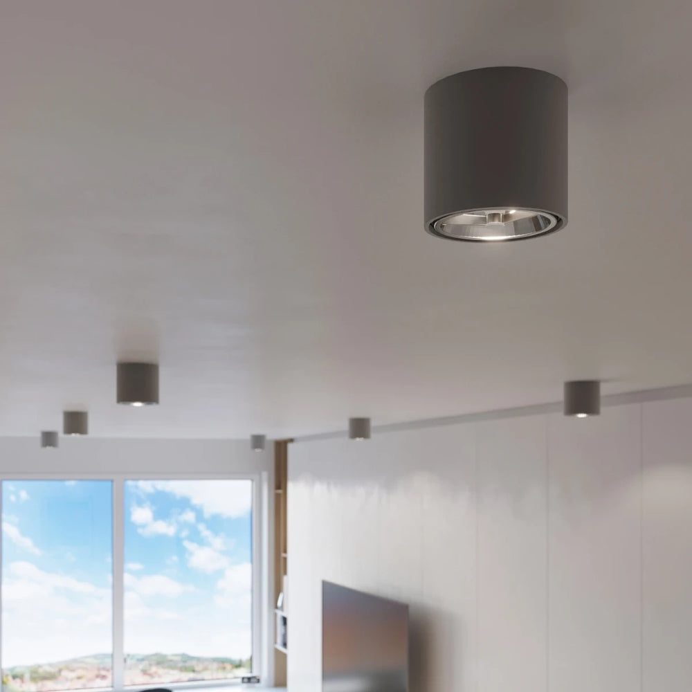 Spot encastré plafond Sollux Lighting TIUBE, prêt pour LED, IP20, 220-240V, 50W max, Aluminium doré mat