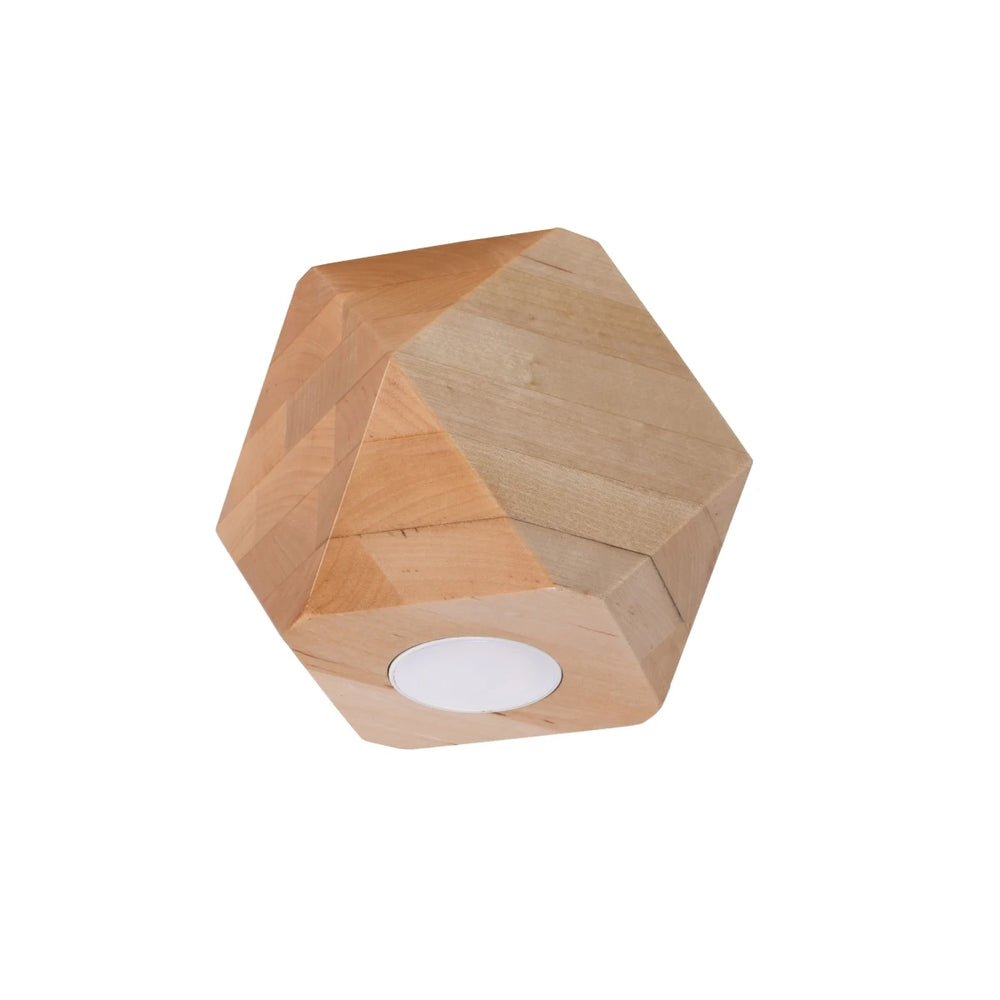 Sollux Lighting Woody 1 LED plafondspot, natuurhout, IP20, 220-240V, CE RoHS, max 50W, flikkervrij