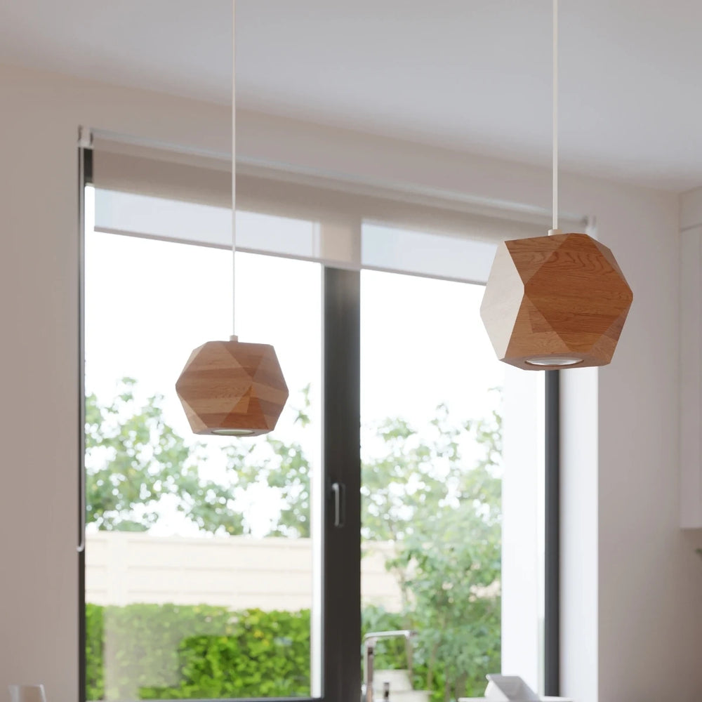 Sollux Lighting Woody suspension en bois naturel, compatible LED jusqu’à 50W, IP20, CE RoHS, finition or mat