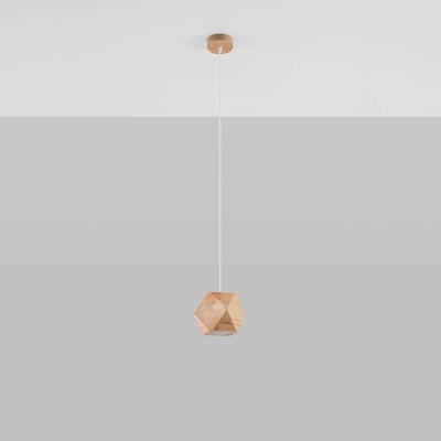 Sollux Lighting Woody suspension en bois naturel, compatible LED jusqu’à 50W, IP20, CE RoHS, finition or mat