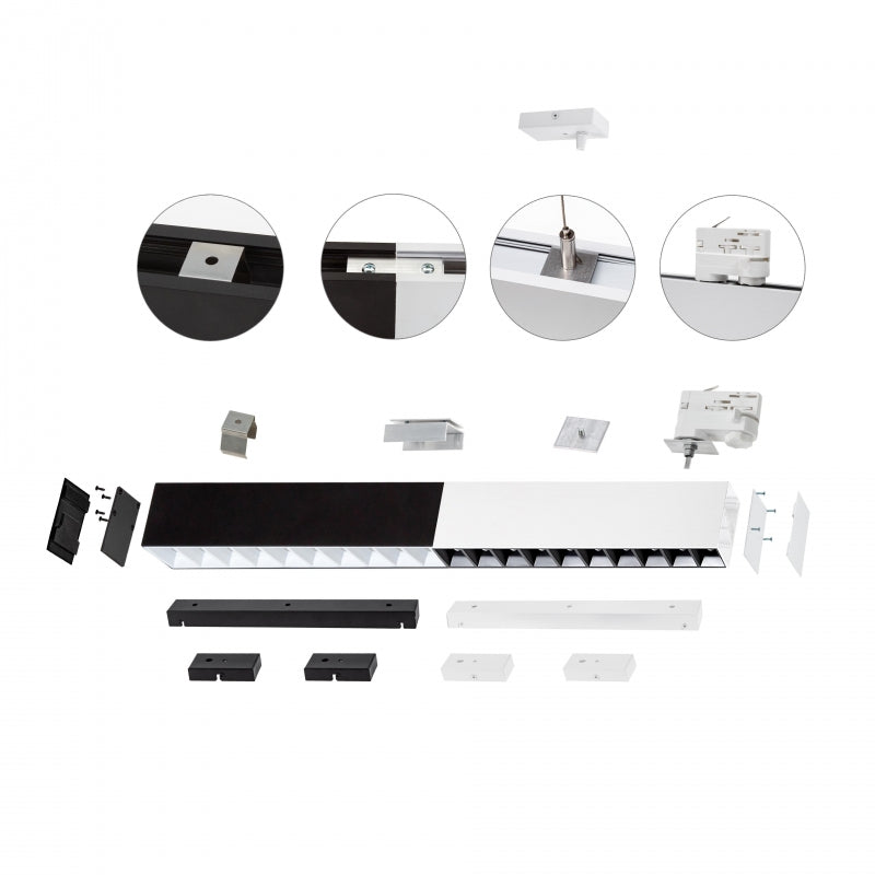 Plafonnier LED Spectrum ALLDAY Inspire One 35W 230V 3000K 4350 lumens 115° IP20 Noir 1120mm