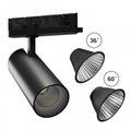 Spectrum ANDROMEDA LED Railspot 15-27W 3000K 3000 lumen CRI>90 36° 60° Zwart IP20 3-Fase 230V