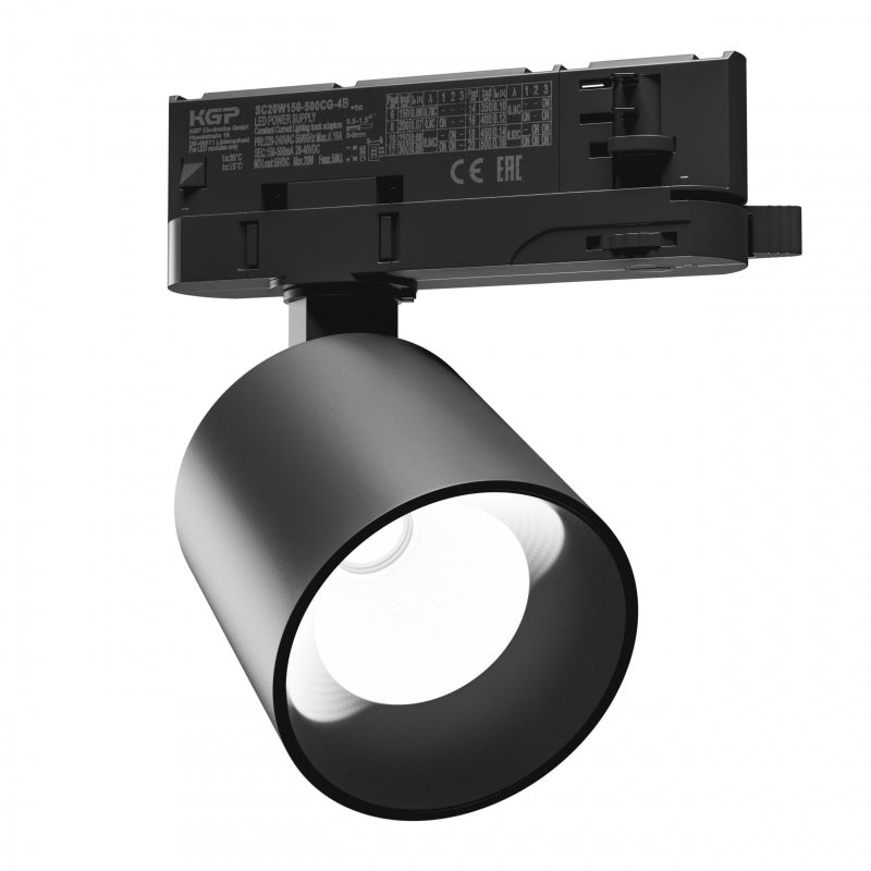 Spectrum ARTEMIDA MINI LED Railspot 3-Fase 20W 4000K CRI>90 230V IP20 Zwart Aluminium