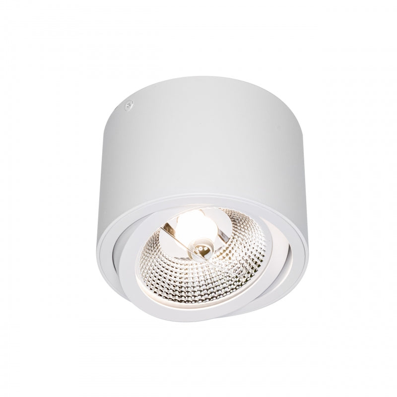 Spectrum CHLOE AR111 GU10 LED Plafondlamp, Verstelbaar Rond Wit, Opbouw, IP20 20W Max