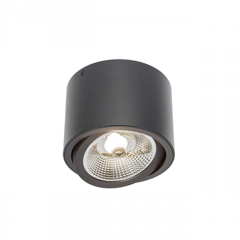 Plafonnier LED Spectrum CHLOE AR111 GU10, IP20, rond orientable boîtier en aluminium noir, 20W max 250V