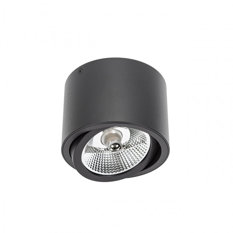 Plafonnier LED Spectrum CHLOE AR111 GU10, IP20, rond orientable boîtier en aluminium noir, 20W max 250V