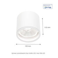Spectrum CHLOE AR111 GU10 Plafonnier Encastré en Saillie IP65 Aluminium Blanc 250V Intérieur Extérieur