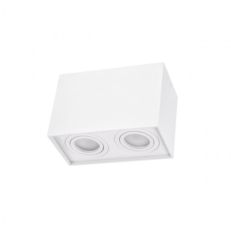 Spectrum CHLOE DUO Plafonnier Rectangulaire Blanc Orientable 2xGU10 Montage en Saillie IP20 Intérieur