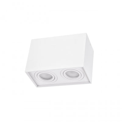 Spectrum CHLOE DUO Plafonnier Rectangulaire Blanc Orientable 2xGU10 Montage en Saillie IP20 Intérieur