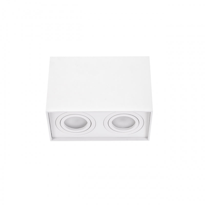 Spectrum CHLOE DUO Plafonnier Rectangulaire Blanc Orientable 2xGU10 Montage en Saillie IP20 Intérieur
