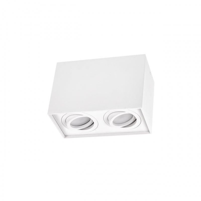 Spectrum CHLOE DUO Plafonnier Rectangulaire Blanc Orientable 2xGU10 Montage en Saillie IP20 Intérieur